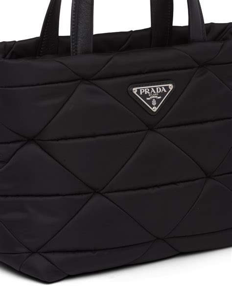 prada padded nylon tote|prada nylon shoulder bag black.